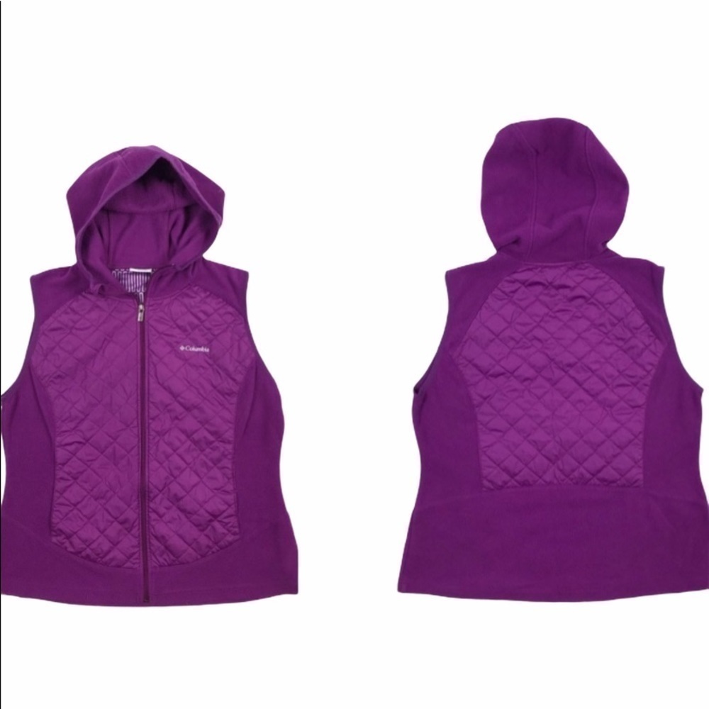 Columbia warmer days teal quilt&Fleece vest size M